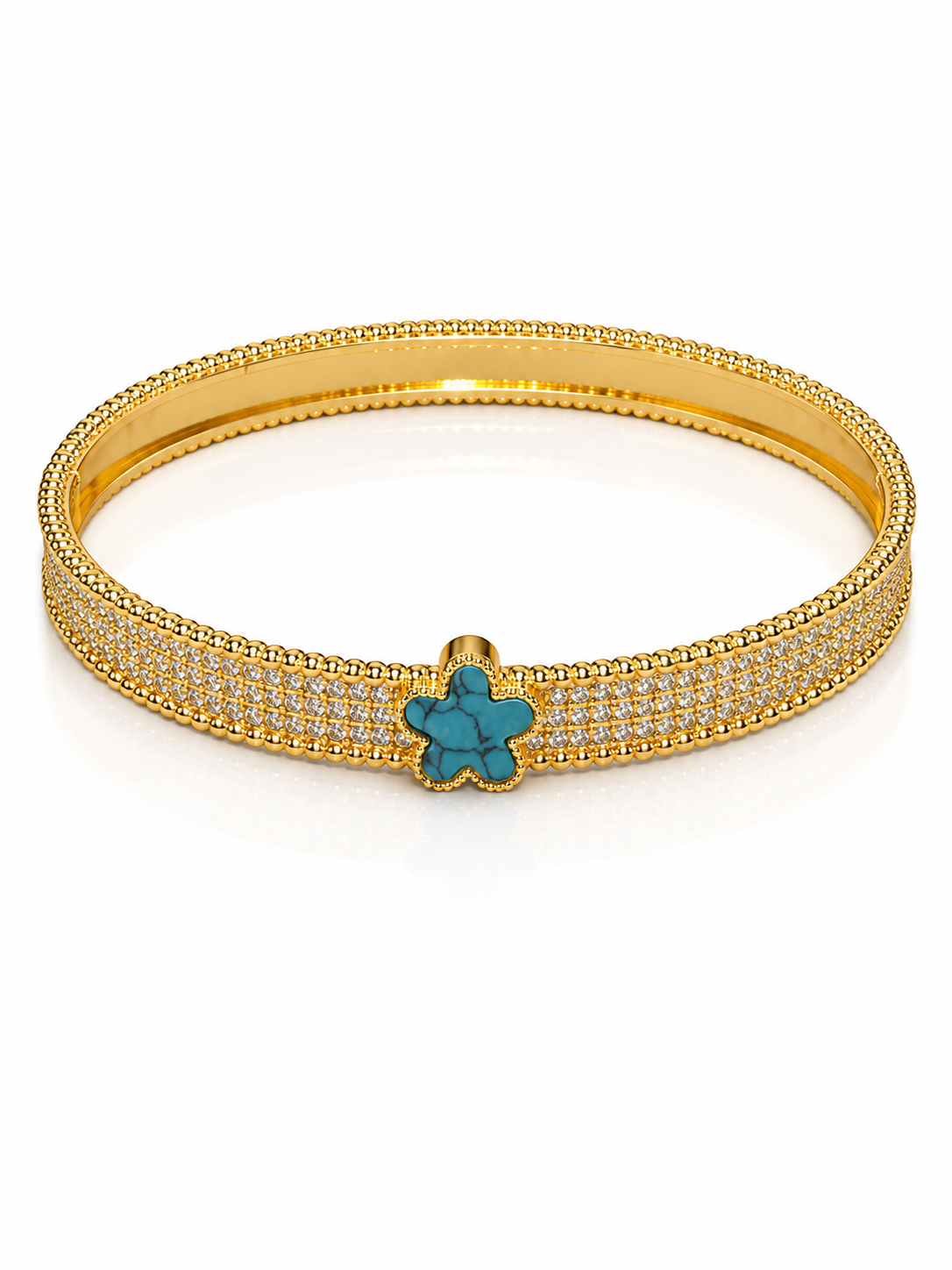 BR011 Lyra Gold Open Bangle - Image 1