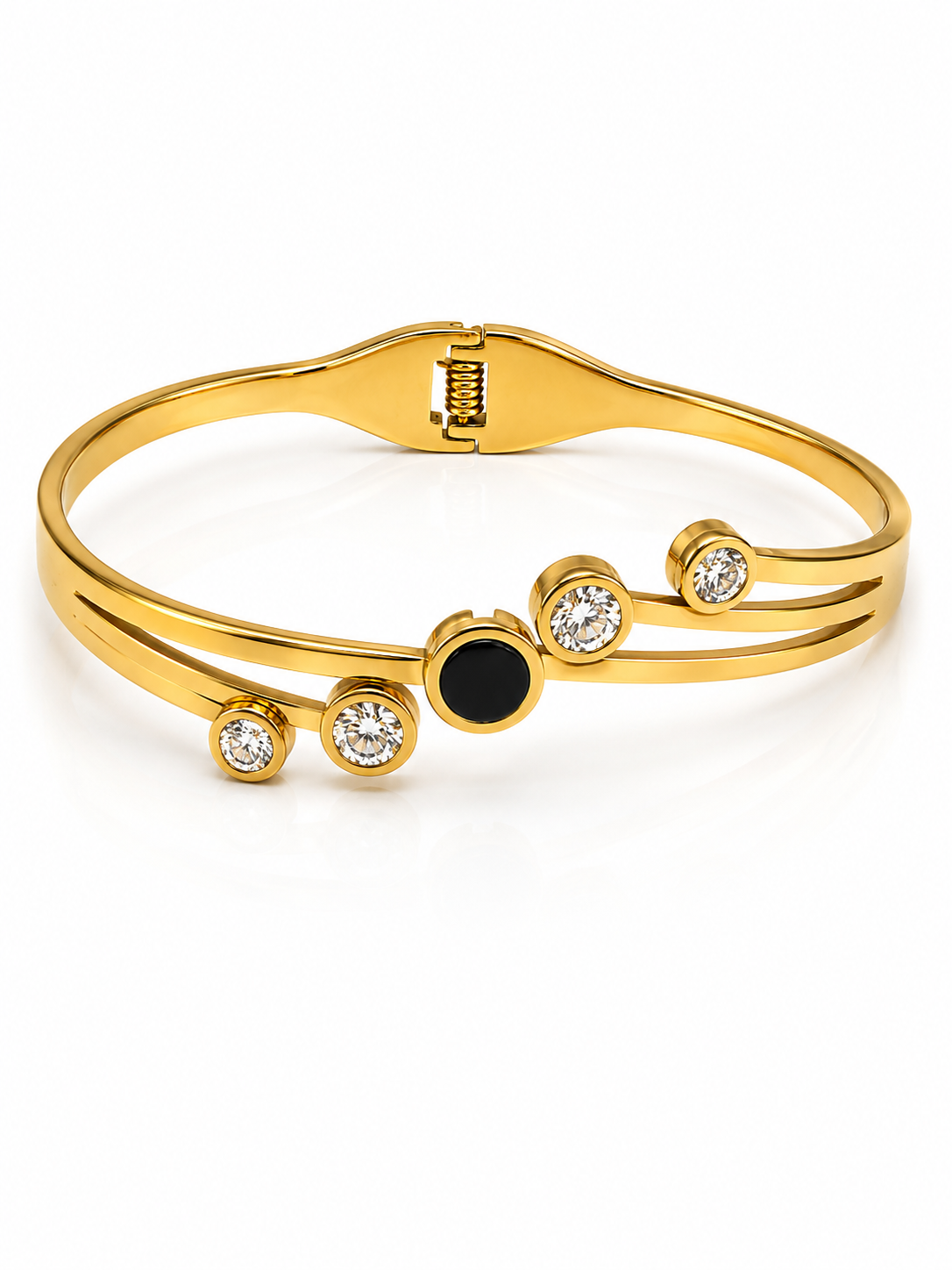BR015 Mira Gold Tennis Bracelet - Image 1