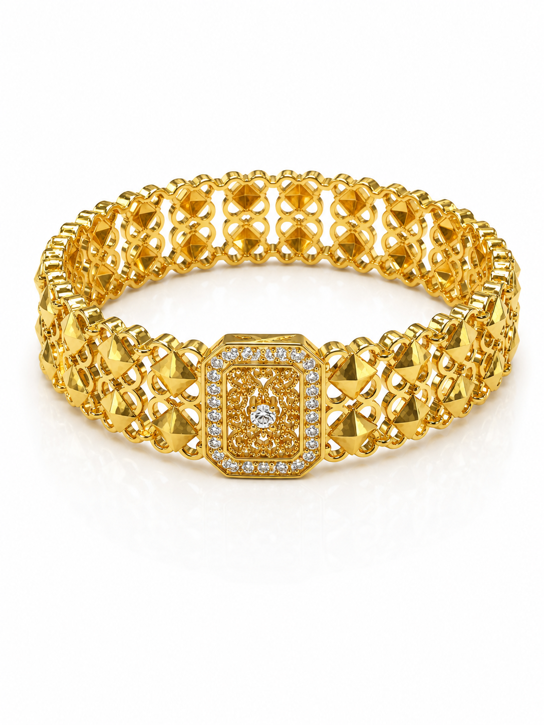BR038 Vera Gold Wide Bracelet - Image 1