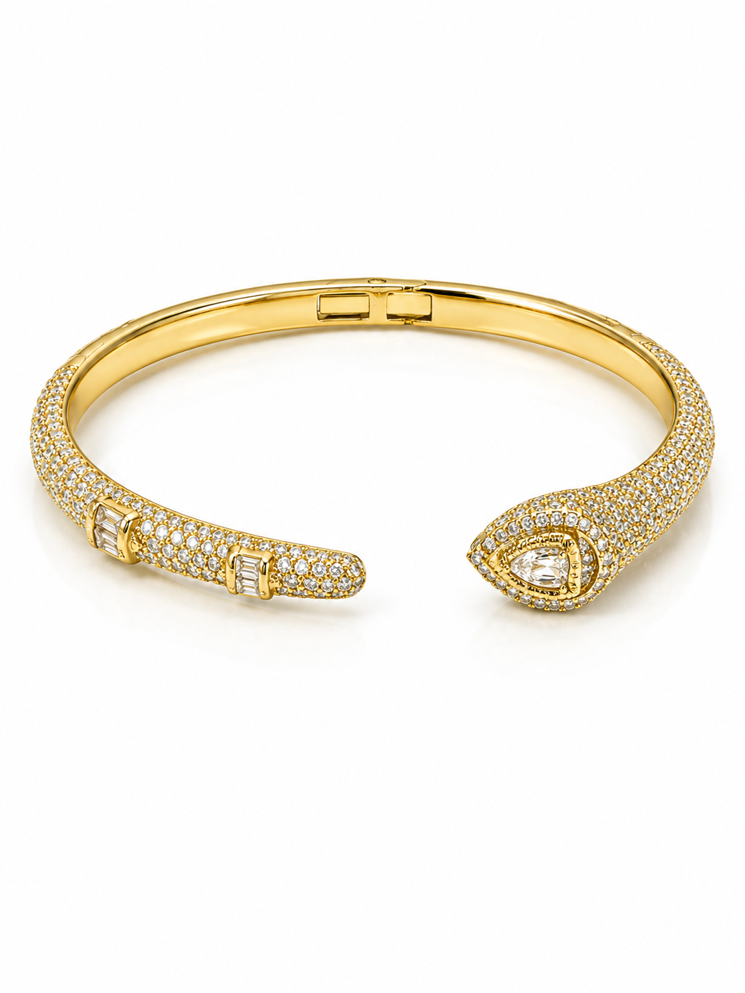 BR041 Yara Gold Slim Cuff Bracelet - Image 1