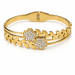 Alba Gold Floral Cuff Bracelet